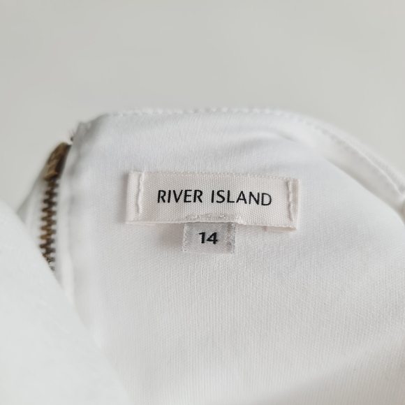 River Island White Sleeveless Dress UK 14 Zip Lined - Picture 5 of 6